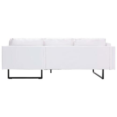 Hjørnesofa kunstlæder hvid