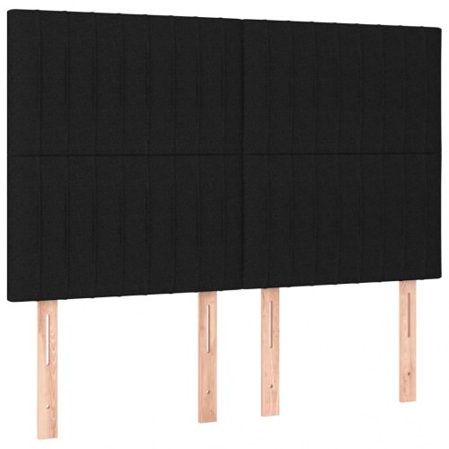 Kontinentalseng med madras 140x200 cm - stof, sort