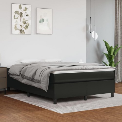 Boxspring sengeramme 140×190 cm i sort kunstlæder