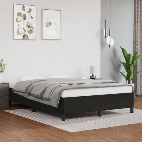 Sengeramme 140×190 cm i kunstlæder - sort