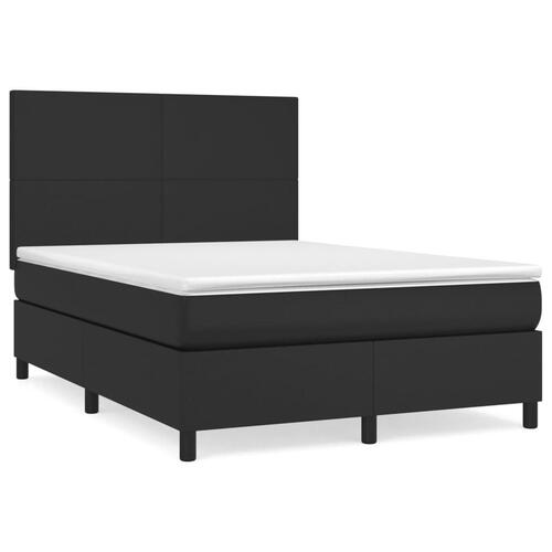 Kontinentalseng med madras 140x190 cm kunstlæder sort
