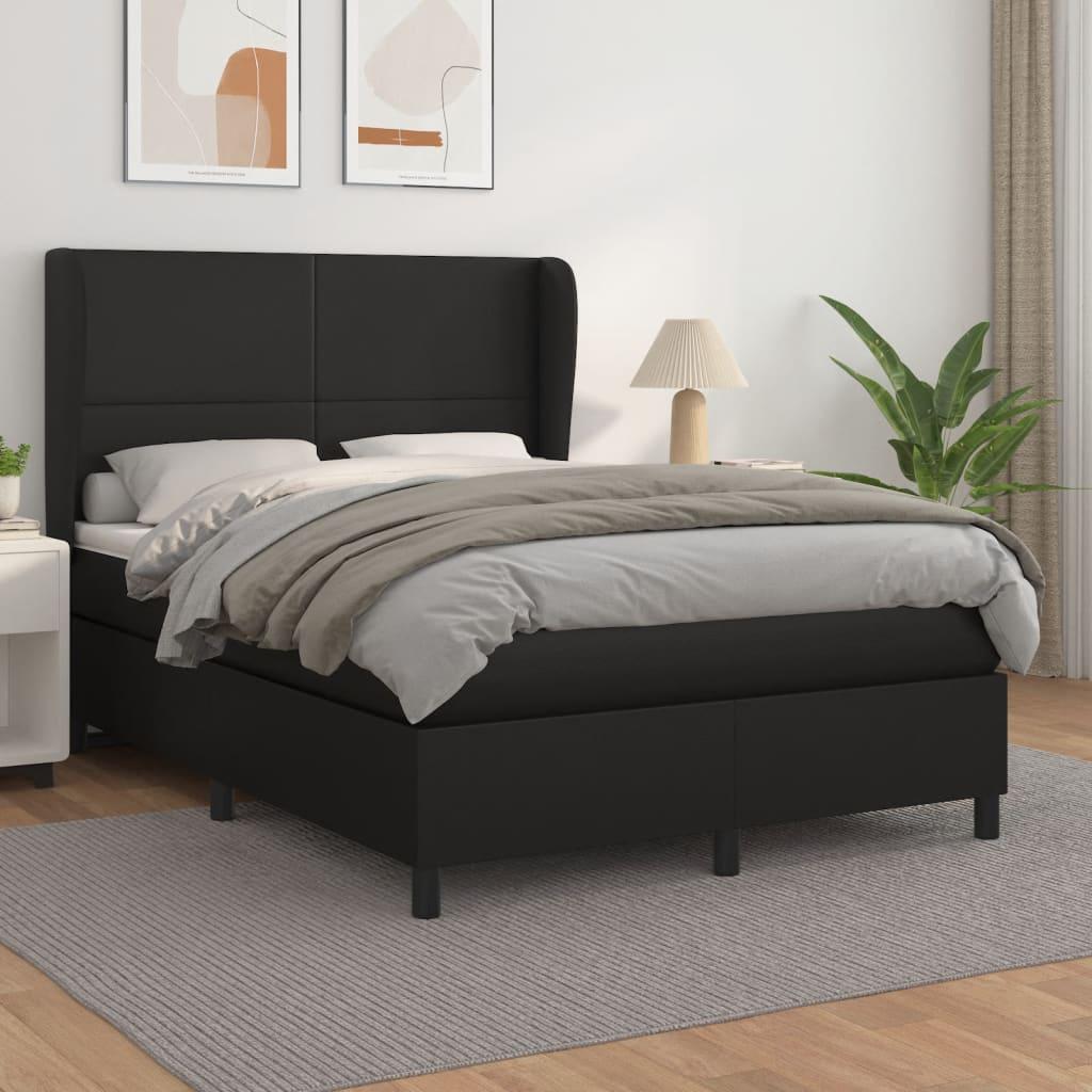 Kontinentalseng med madras 140x190 cm kunstlæder sort