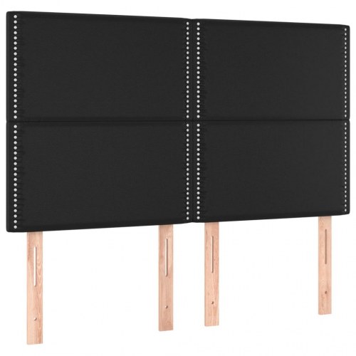 Kontinentalseng med madras 140x190 cm - kunstlæder, sort