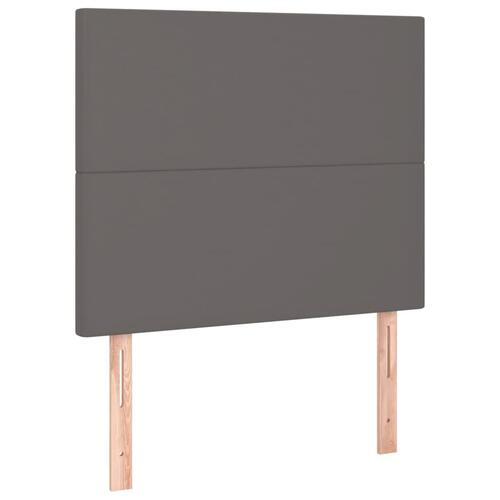 Kontinentalseng med madras 100x200 cm kunstlæder grå