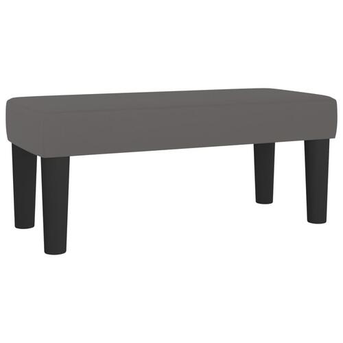 Kontinentalseng med madras 100x200 cm kunstlæder grå