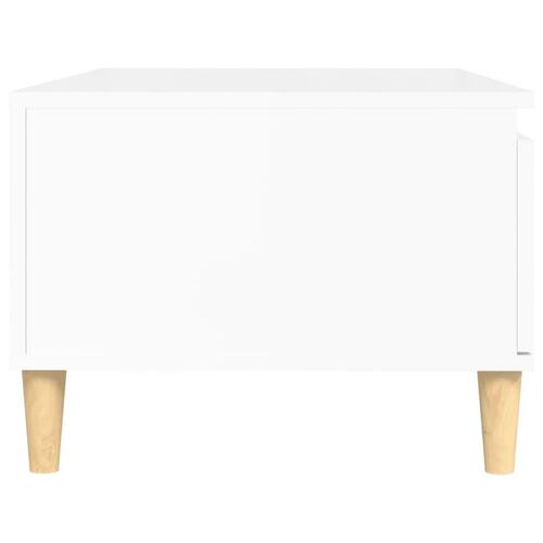 Sofabord 90x50x36,5 cm konstrueret træ hvid højglans