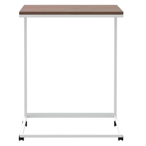 Sidebord med hjul 55x35x70 cm konstrueret træ hvid