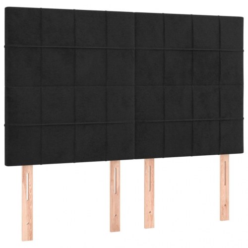 Kontinentalseng med madras 140×190 cm - fløjl, sort