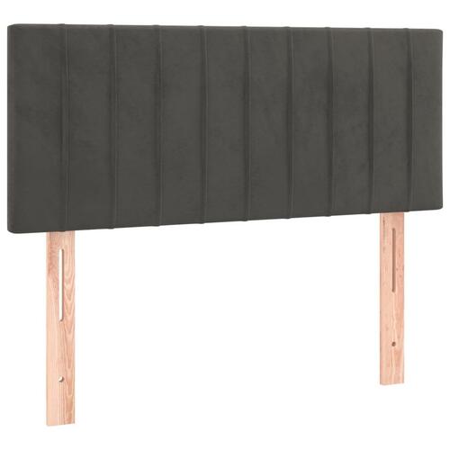 Sengegavl 80x5x78/88 cm fløjl mørkegrå