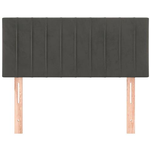 Sengegavl 80x5x78/88 cm fløjl mørkegrå