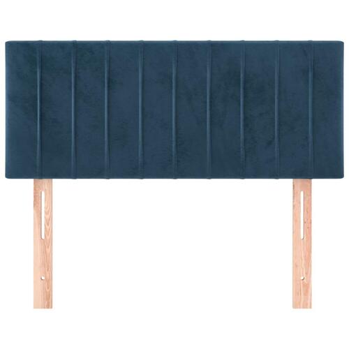Sengegavl 80x5x78/88 cm fløjl mørkeblå
