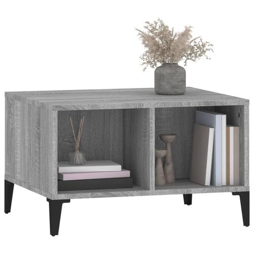 Sofabord 60x50x36,5 cm konstrueret træ grå sonoma-eg
