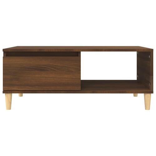 Sofabord 90x50x36,5 cm konstrueret træ brun egetræsfarve