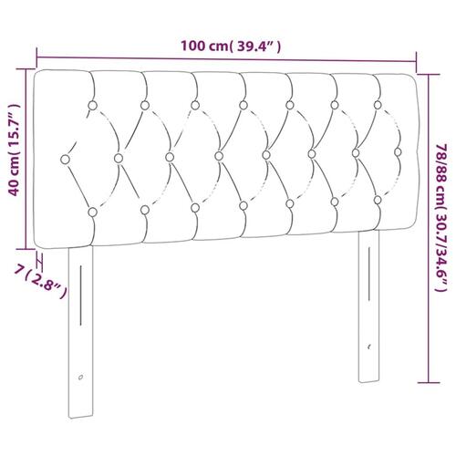 Sengegavl med LED-lys 100x7x78/88 cm velour sort