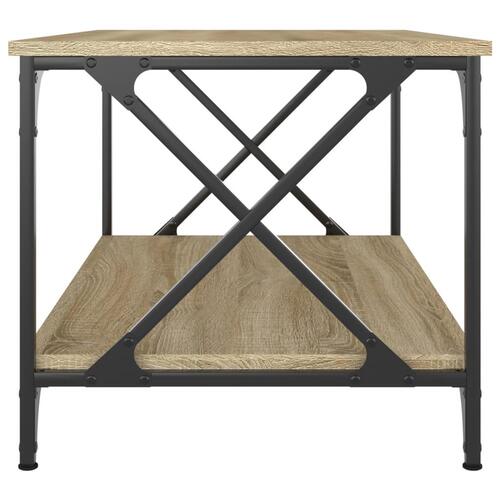 Sofabord 80x50x45 cm konstrueret træ og jern sonoma-eg