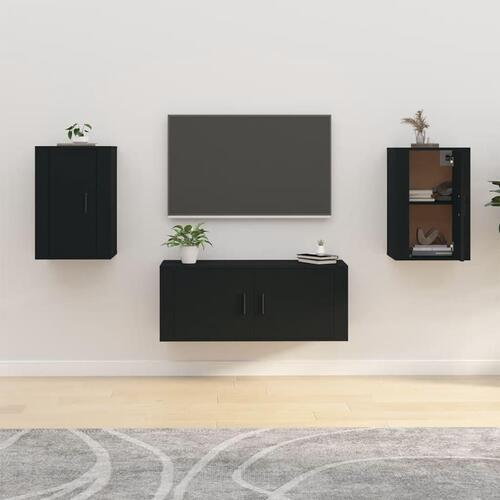 Væghængte tv-skabe 2 stk. 40x34,5x60 cm sort