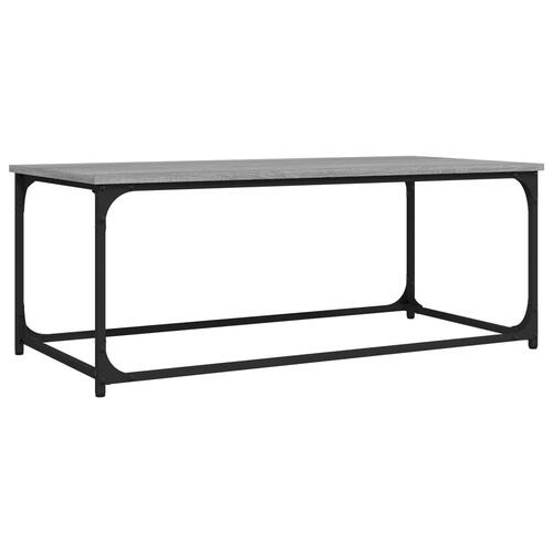 Sofabord 102x50x40 cm konstrueret træ og jern grå sonoma-eg