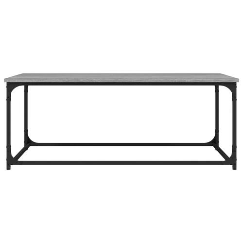 Sofabord 102x50x40 cm konstrueret træ og jern grå sonoma-eg