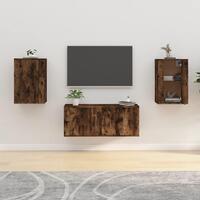 Væghængte tv-skabe 2 stk. 40x34,5x60 cm røget egetræsfarve