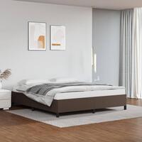 Sengeramme 180x200 cm kunstlæder brun