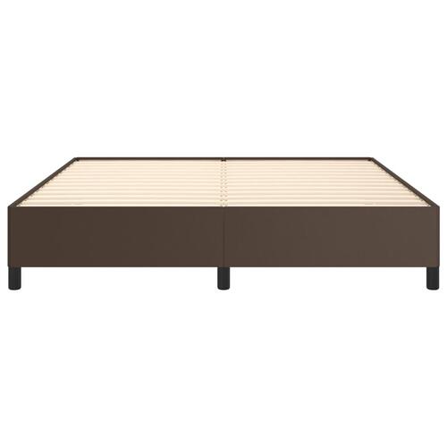 Sengeramme 180x200 cm kunstlæder brun