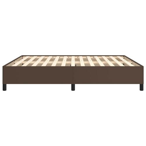 Sengeramme 180x200 cm kunstlæder brun