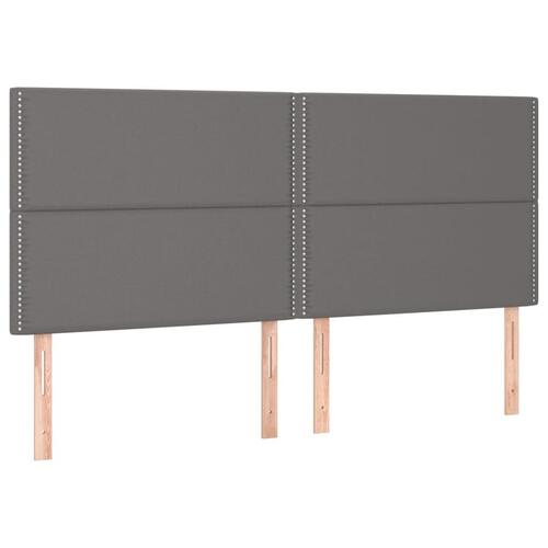 Kontinentalseng 160x200 cm kunstlæder grå
