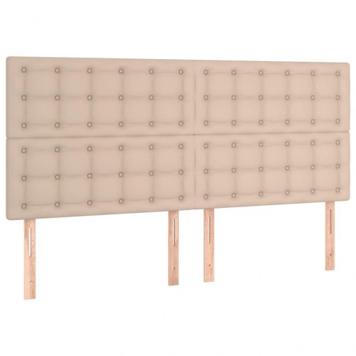 Kontinentalseng 160x200 cm i kunstlæder - cappuccino