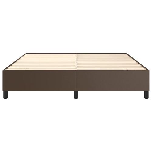 Sengeramme 160x200 cm kunstlæder brun