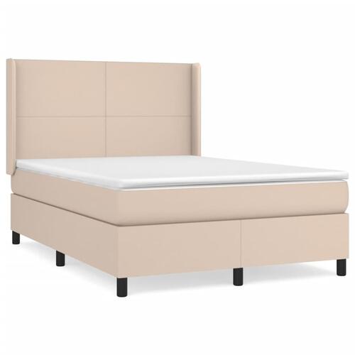 Kontinentalseng 140x190 cm kunstlæder cappuccinofarvet