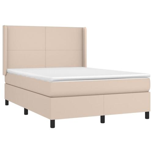 Kontinentalseng 140x190 cm kunstlæder cappuccinofarvet