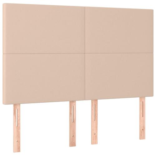 Kontinentalseng 140x190 cm kunstlæder cappuccinofarvet