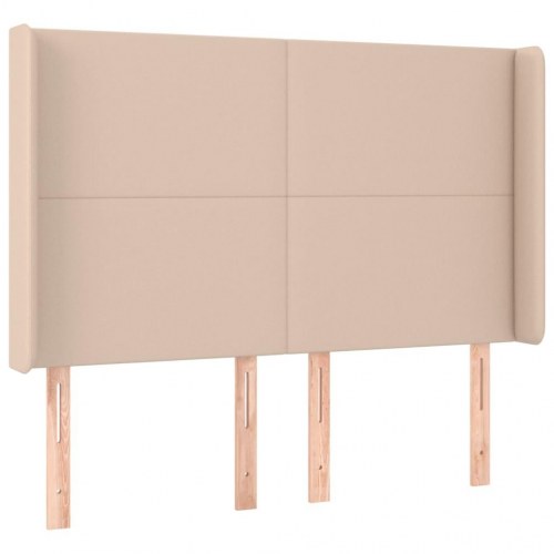Kontinentalseng med LED-lys 140×190 cm i kunstlæder - cappuccino