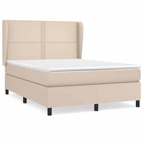 Kontinentalseng 140x190 cm kunstlæder cappuccinofarvet