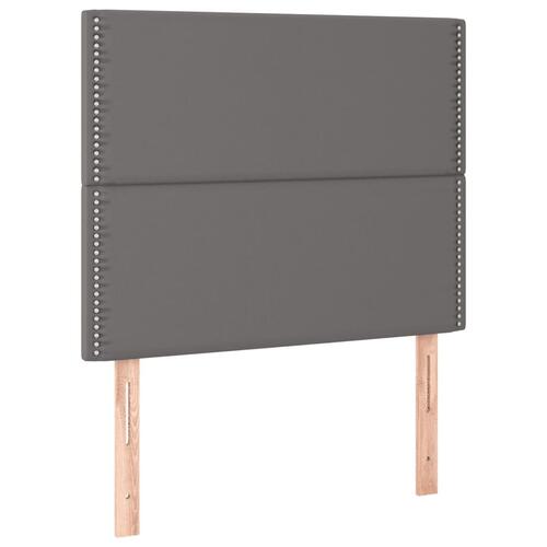 Kontinentalseng med madras 90x200 cm kunstlæder grå