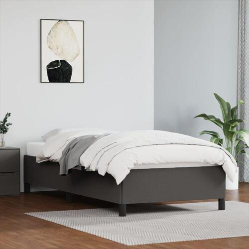 Sengeramme 90x200 cm kunstlæder grå