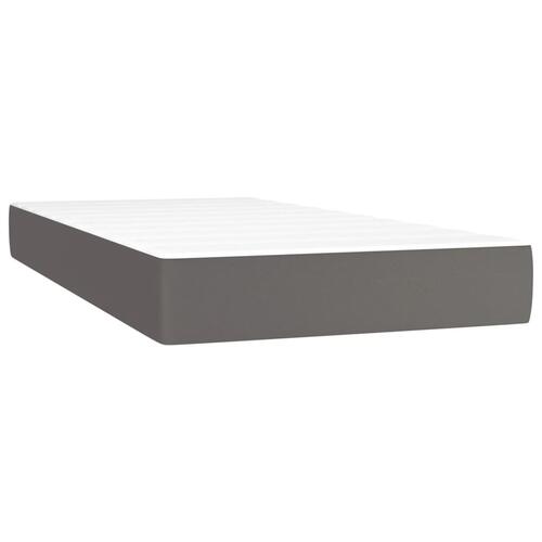 Kontinentalseng med madras 90x200 cm kunstlæder grå