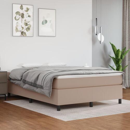 Kontinentalseng 140x190 cm kunstlæder cappuccinofarvet