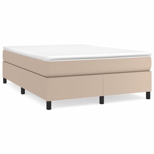 Kontinentalseng 140x190 cm kunstlæder cappuccinofarvet