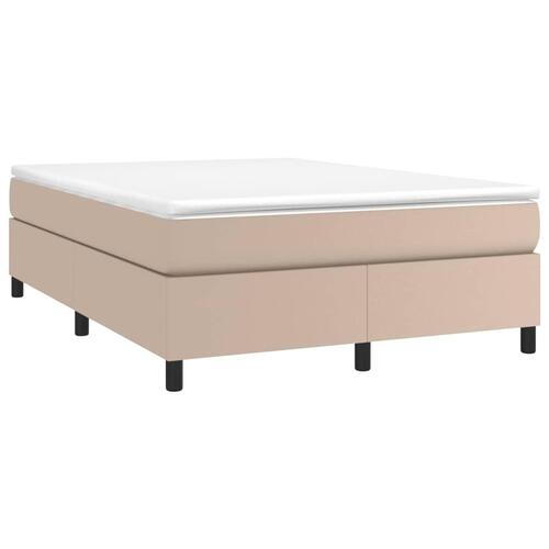 Kontinentalseng 140x190 cm kunstlæder cappuccinofarvet
