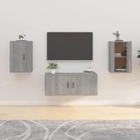 Væghængte tv-skabe 2 stk. 40x34,5x60 cm grå sonoma-eg