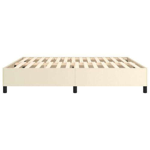Sengeramme 160x200 cm kunstlæder cremefarvet