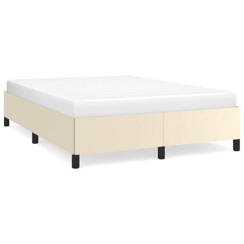 Sengeramme 140x190 cm kunstlæder cremefarvet