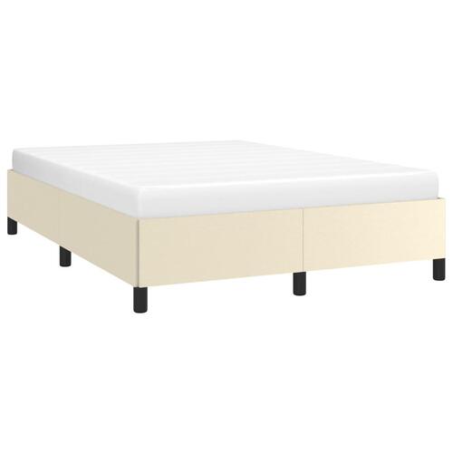 Sengeramme 140x190 cm kunstlæder cremefarvet