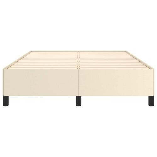 Sengeramme 140x190 cm kunstlæder cremefarvet