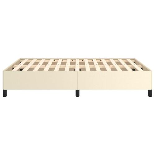 Sengeramme 140x190 cm kunstlæder cremefarvet