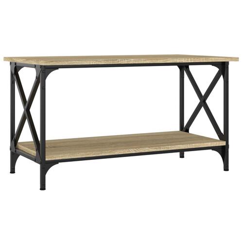 Sofabord 80x45x45 cm konstrueret træ og jern sonoma-eg