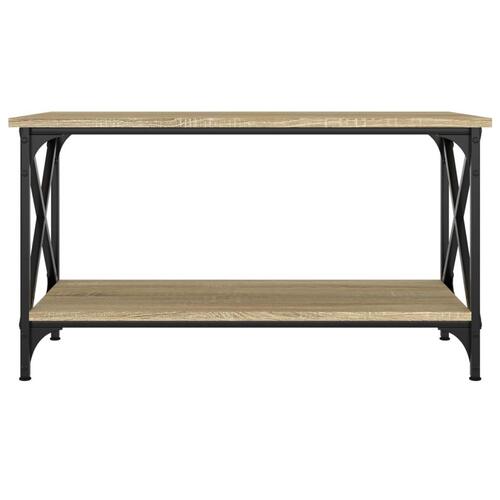 Sofabord 80x45x45 cm konstrueret træ og jern sonoma-eg
