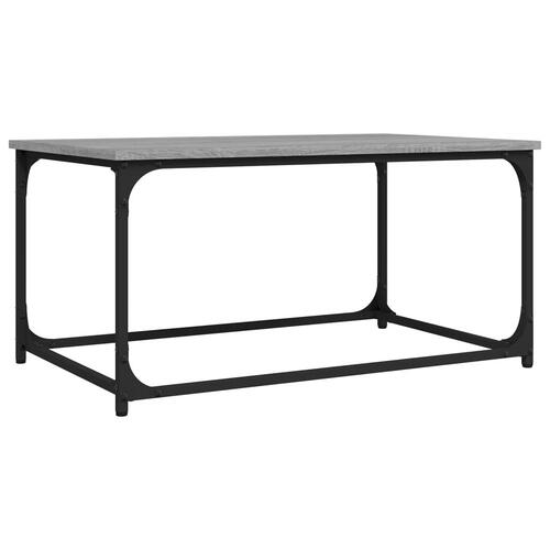 Sofabord 80x50x40 cm konstrueret træ og jern grå sonoma-eg