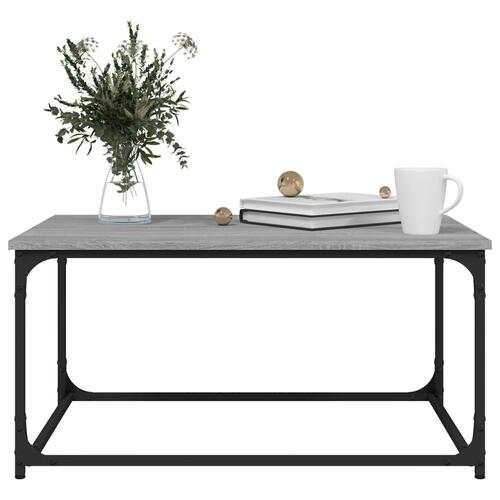 Sofabord 80x50x40 cm konstrueret træ og jern grå sonoma-eg